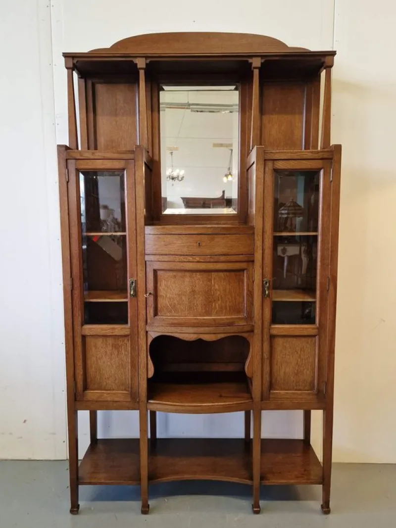 Hot Pamono Art Deco Display Cabinet in Oak