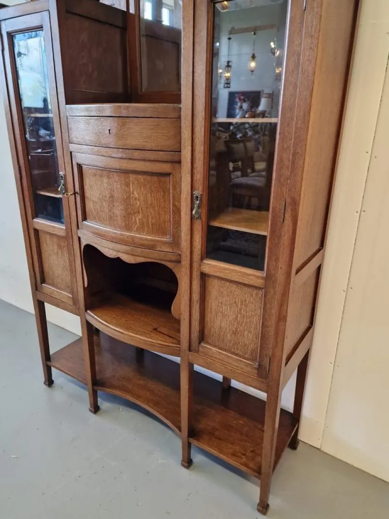 Hot Pamono Art Deco Display Cabinet in Oak