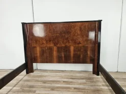 Outlet Pamono Art Deco Double Bed in Mahogany Burl with Ebonized Profiles, 1930s