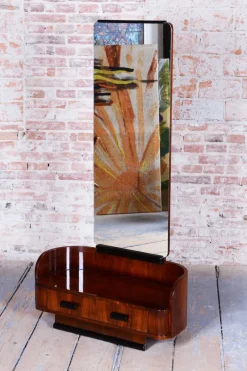 Outlet Pamono Art Deco Dressing Mirror in Walnut attributed to Halabala for Up Zavody, Czech, 1930s