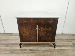 Pamono Art Deco Dressing Table in Mahogany Burl with White Marble Top, 1950> Dressing Tables