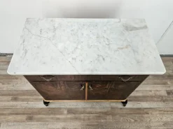 Pamono Art Deco Dressing Table in Mahogany Burl with White Marble Top, 1950><noscript><img width=