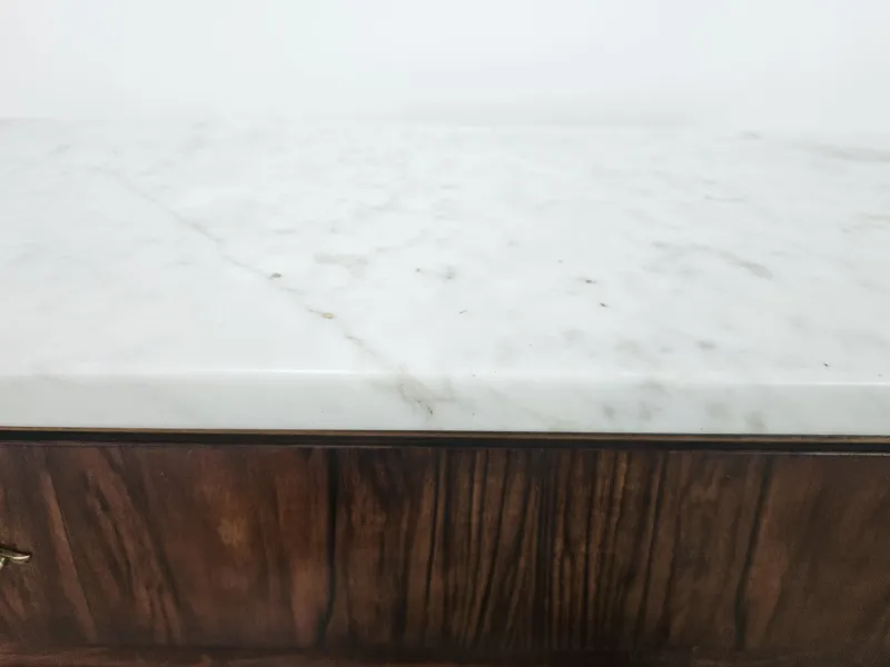 Pamono Art Deco Dressing Table in Mahogany Burl with White Marble Top, 1950> Dressing Tables