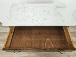 Pamono Art Deco Dressing Table in Mahogany Burl with White Marble Top, 1950><noscript><img width=
