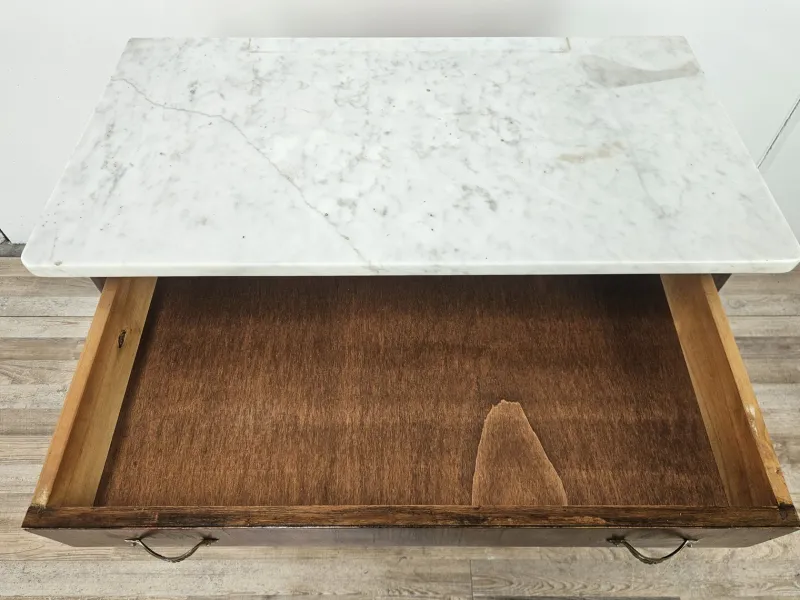 Pamono Art Deco Dressing Table in Mahogany Burl with White Marble Top, 1950> Dressing Tables
