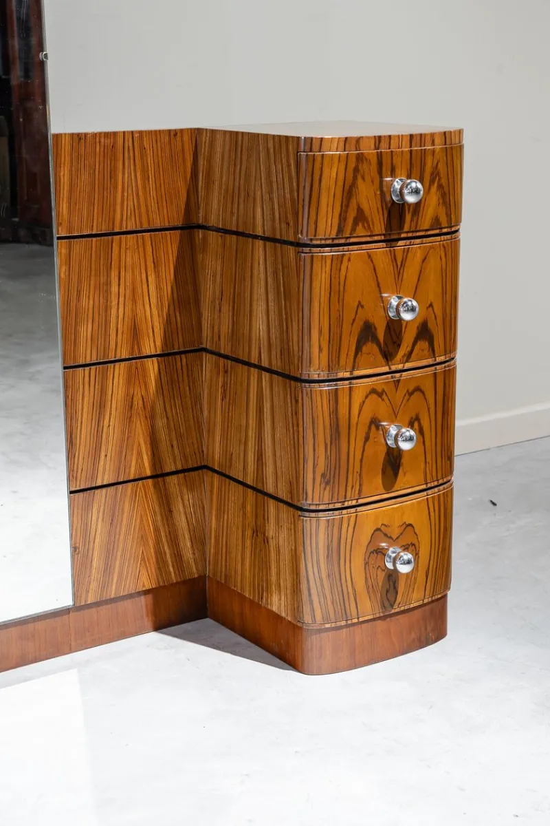 Pamono Art Deco Dressing Table in Zebrawood, 1925> Dressing Tables