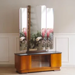 Pamono Art Deco Dressing Table with Mirror, 1940s> Dressing Tables