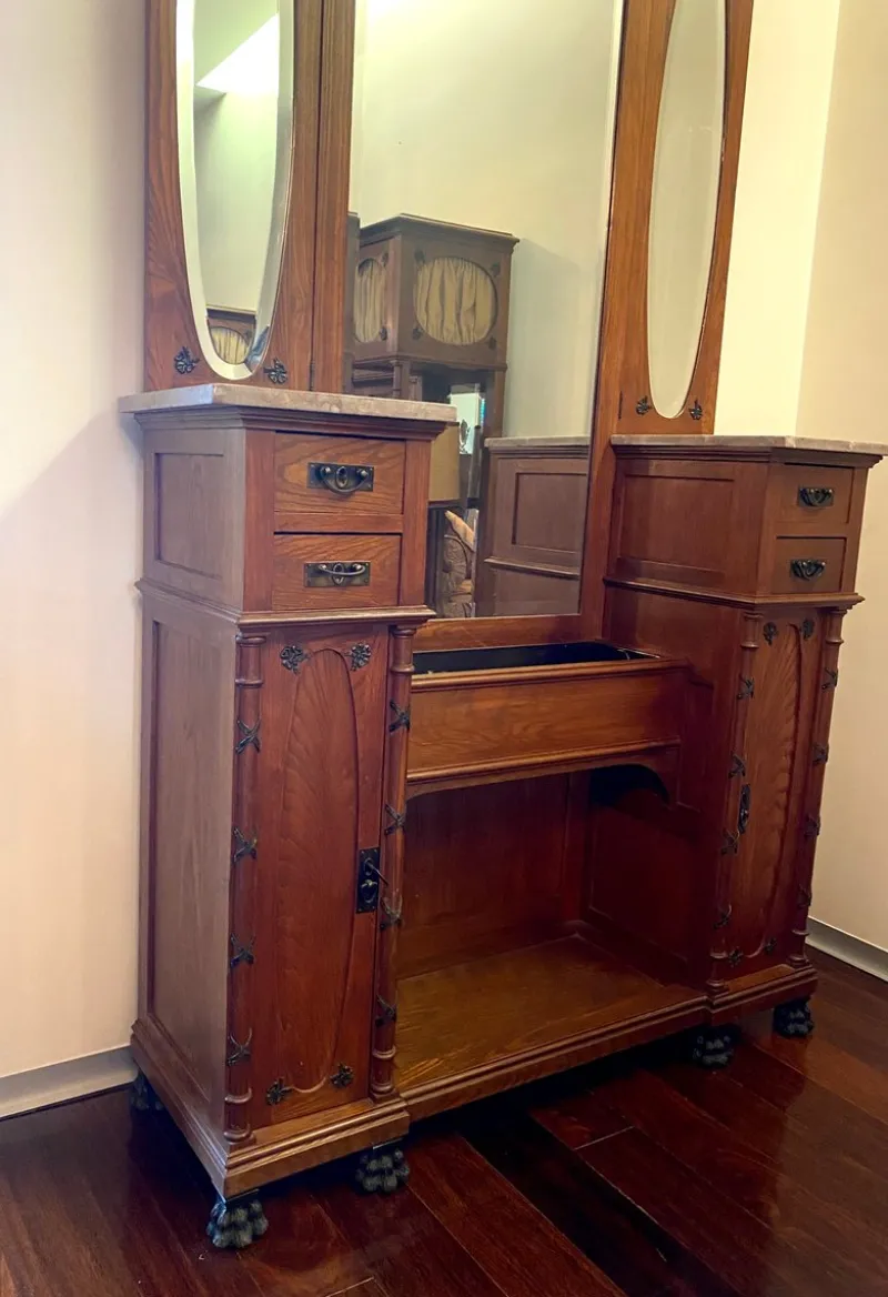 Hot Pamono Art Deco Dressing Table with Mirror and Drawers, 1920s
