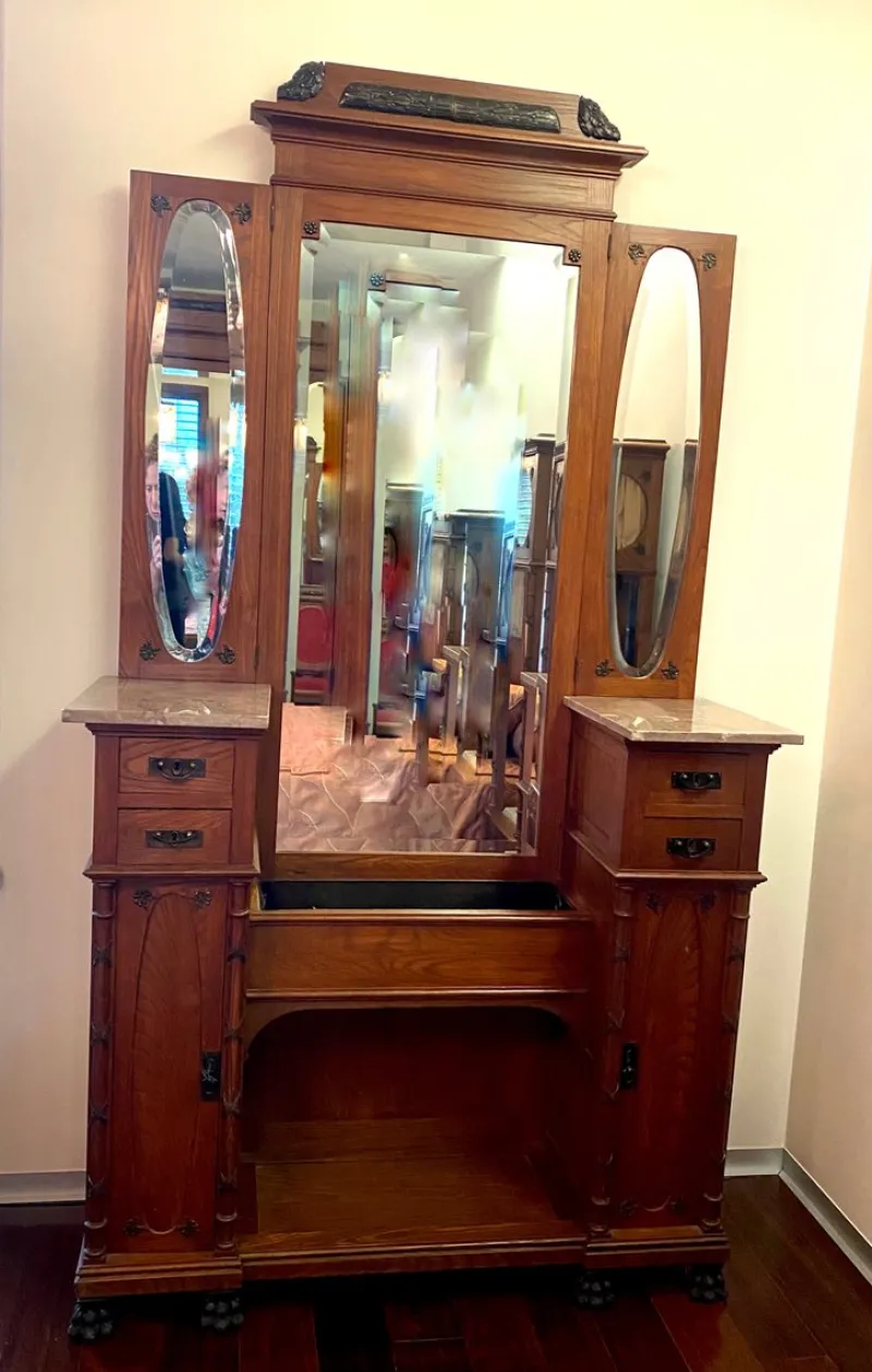 Hot Pamono Art Deco Dressing Table with Mirror and Drawers, 1920s