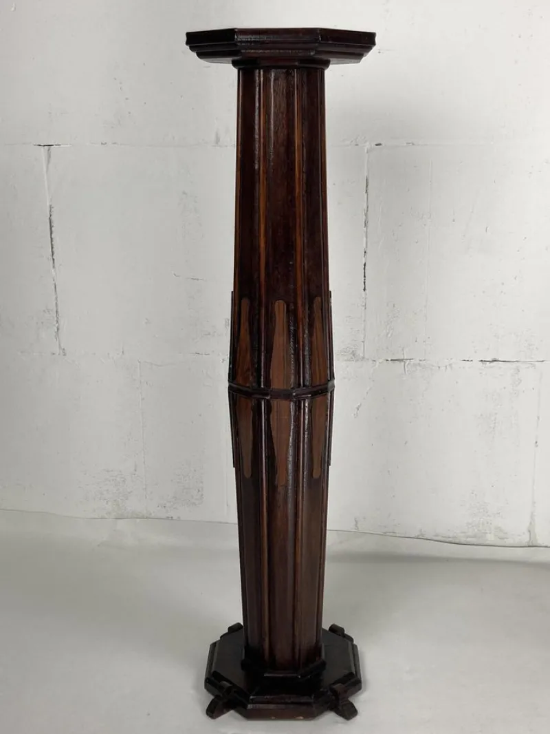 Pamono Art Deco Dutch Amsterdam School Pedestal, 1920s