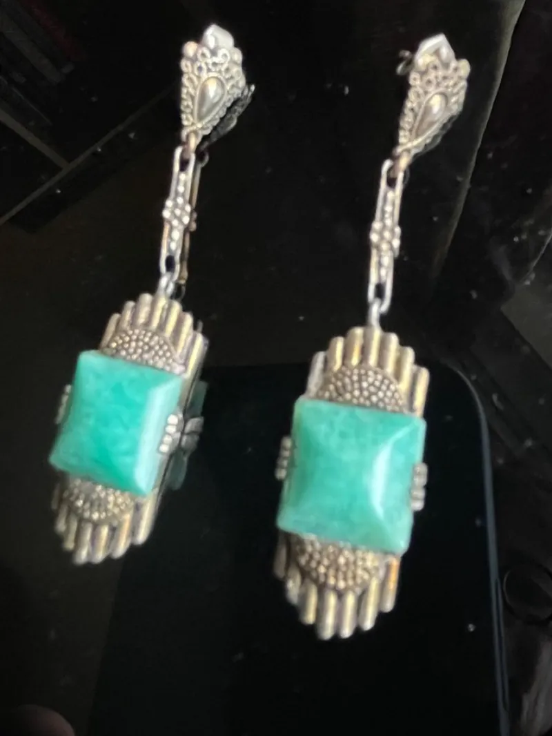 Pamono Art Deco Earrings by Theodor Fahrner, Germany, 1920s, Set of 2> Earrings