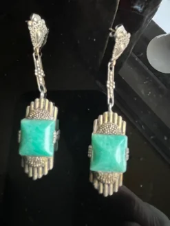 Pamono Art Deco Earrings by Theodor Fahrner, Germany, 1920s, Set of 2><noscript><img width=