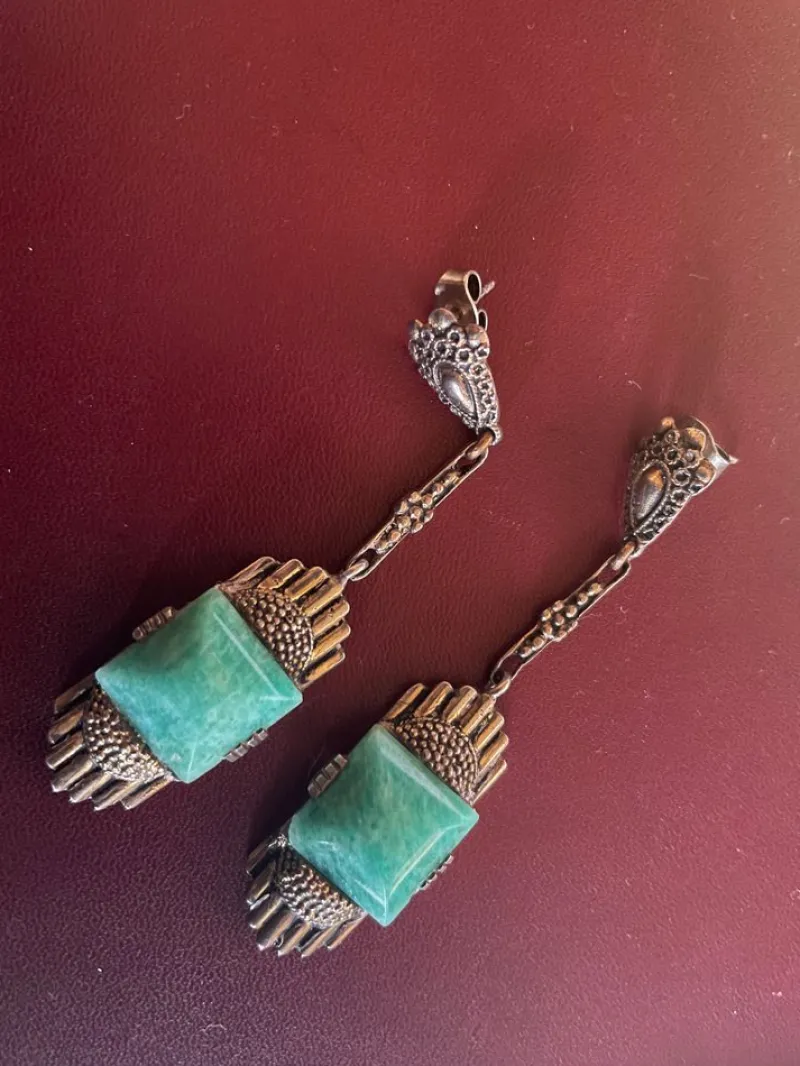 Pamono Art Deco Earrings by Theodor Fahrner, Germany, 1920s, Set of 2> Earrings