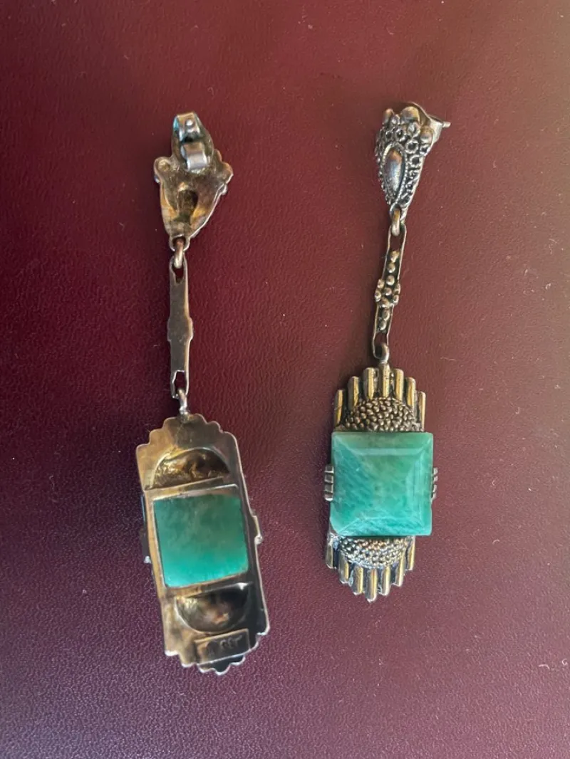 Pamono Art Deco Earrings by Theodor Fahrner, Germany, 1920s, Set of 2> Earrings