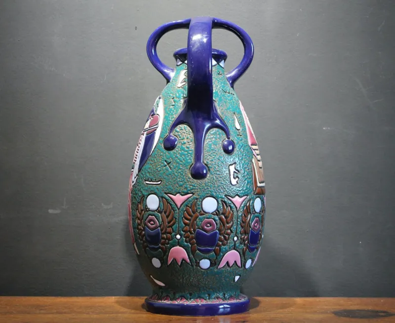 Hot Pamono Art Deco Egyptian Revival Style Ceramic Pitcher, 1930s