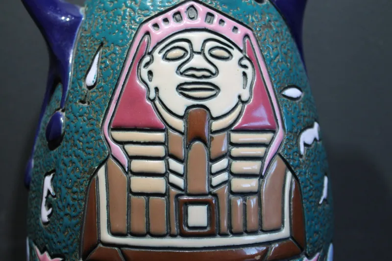 Hot Pamono Art Deco Egyptian Revival Style Ceramic Pitcher, 1930s