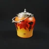 Clearance Pamono Art Deco Enameled and Painted Glass Biscuit Bucket from Legras-Montjoye, 1920