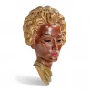 Sale Pamono Art Deco Face Wall Relief with Golden Accents by W. Witthöft, Germany, 1940s