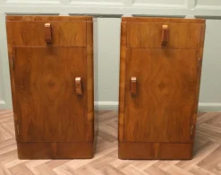 Online Pamono Art Deco Figured Walnut Bedside Cabinets, 1930s, Set of 2