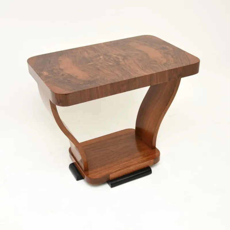 Pamono Art Deco Figured Walnut Occasional Side Table, 1920s> Coffee & Side Tables