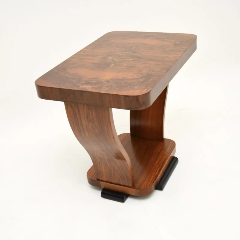 Pamono Art Deco Figured Walnut Occasional Side Table, 1920s> Coffee & Side Tables