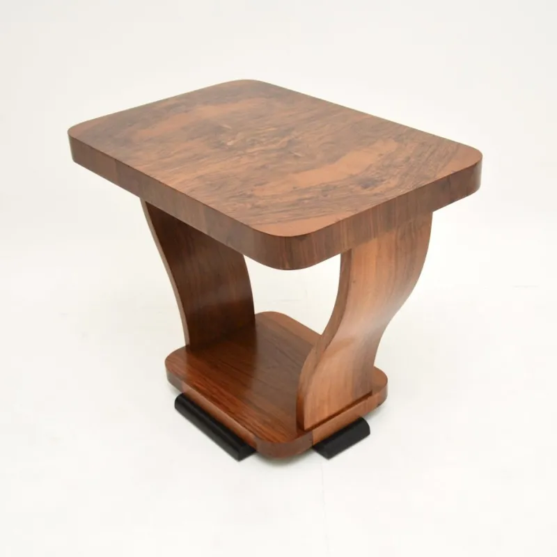 Pamono Art Deco Figured Walnut Occasional Side Table, 1920s> Coffee & Side Tables