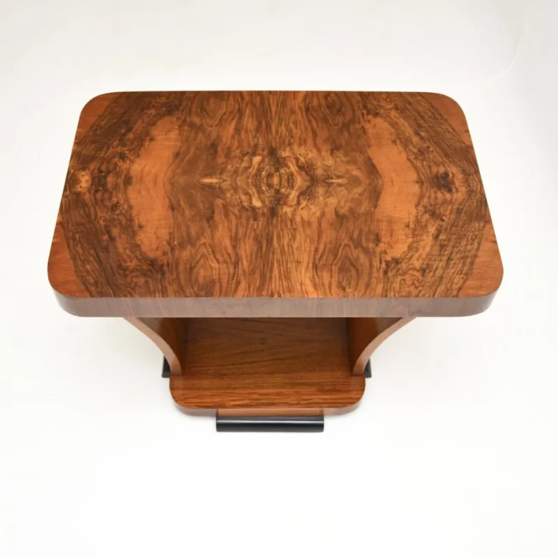 Pamono Art Deco Figured Walnut Occasional Side Table, 1920s> Coffee & Side Tables