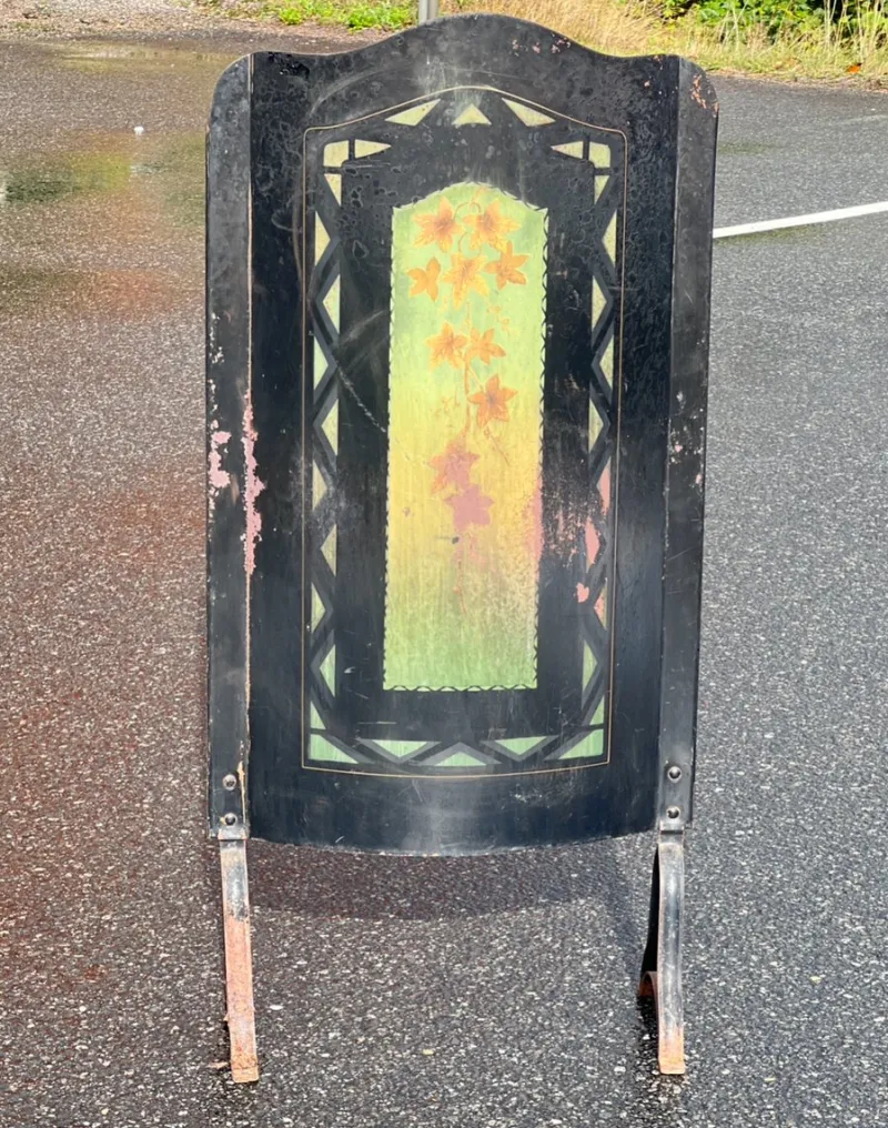 Pamono Art Deco Fire Screen in Painted Metal, Early 20th Century> Fireplaces And Mantels
