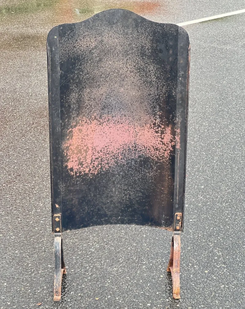 Pamono Art Deco Fire Screen in Painted Metal, Early 20th Century> Fireplaces And Mantels