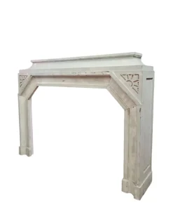 Pamono Art Deco Fireplace in Lacquered Wood with Faux Stone Finish, 1940s> Fireplaces And Mantels