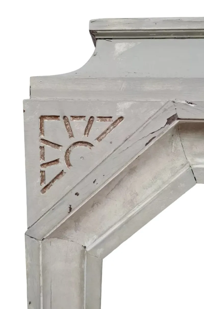 Pamono Art Deco Fireplace in Lacquered Wood with Faux Stone Finish, 1940s> Fireplaces And Mantels