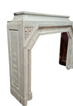 Pamono Art Deco Fireplace in Lacquered Wood with Faux Stone Finish, 1940s><noscript><img width=