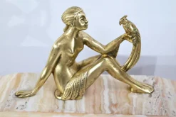 Pamono Art Deco Fireplace Set in Onyx and Bronze from A. Gapaillard, 1920><noscript><img width=