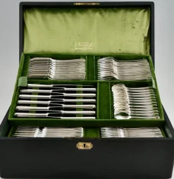 Pamono Art Deco Flatware Set by Luc Lanel for Christofle, 1936, Set of 117