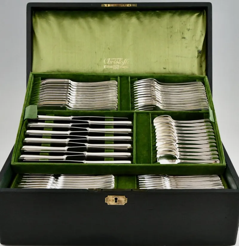 Pamono Art Deco Flatware Set by Luc Lanel for Christofle, 1936, Set of 117