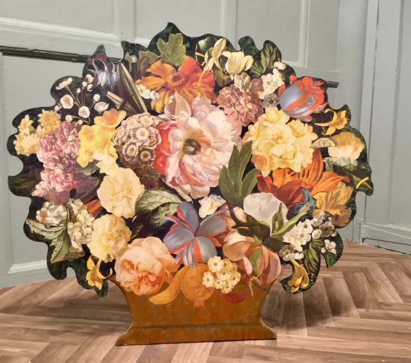Pamono Art Deco Floral Collage Screen, 1930s> Room Dividers & Screens