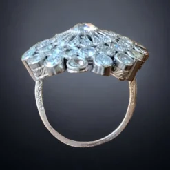 Outlet Pamono Art Deco Floral Diamond Ring, 1915