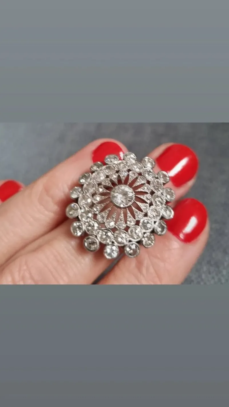 Outlet Pamono Art Deco Floral Diamond Ring, 1915