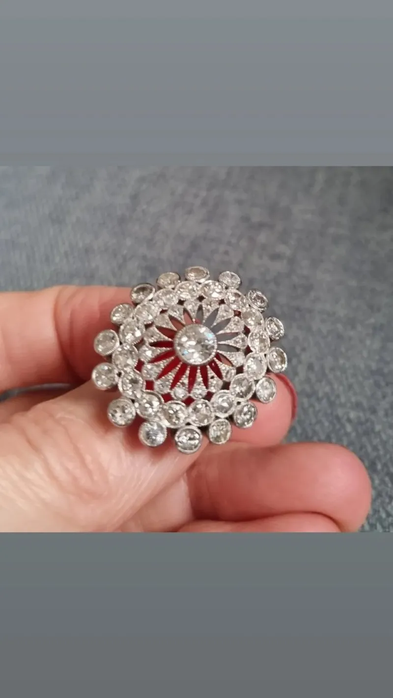 Outlet Pamono Art Deco Floral Diamond Ring, 1915
