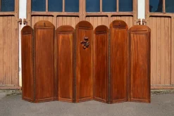 Pamono Art Deco Folding Screen with 7 Sculpted Panels, 1940s><noscript><img width=