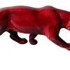 Pamono Art Deco Fremch Saint-Clément Panther in Glazed Red Ceramic, 1930s