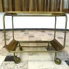 Pamono Art Deco French Brass and Glass Bar Cart> Serving Bar Carts & Trolleys