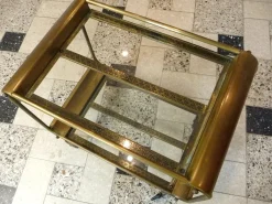 Pamono Art Deco French Brass and Glass Bar Cart><noscript><img width=