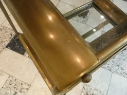 Pamono Art Deco French Brass and Glass Bar Cart><noscript><img width=