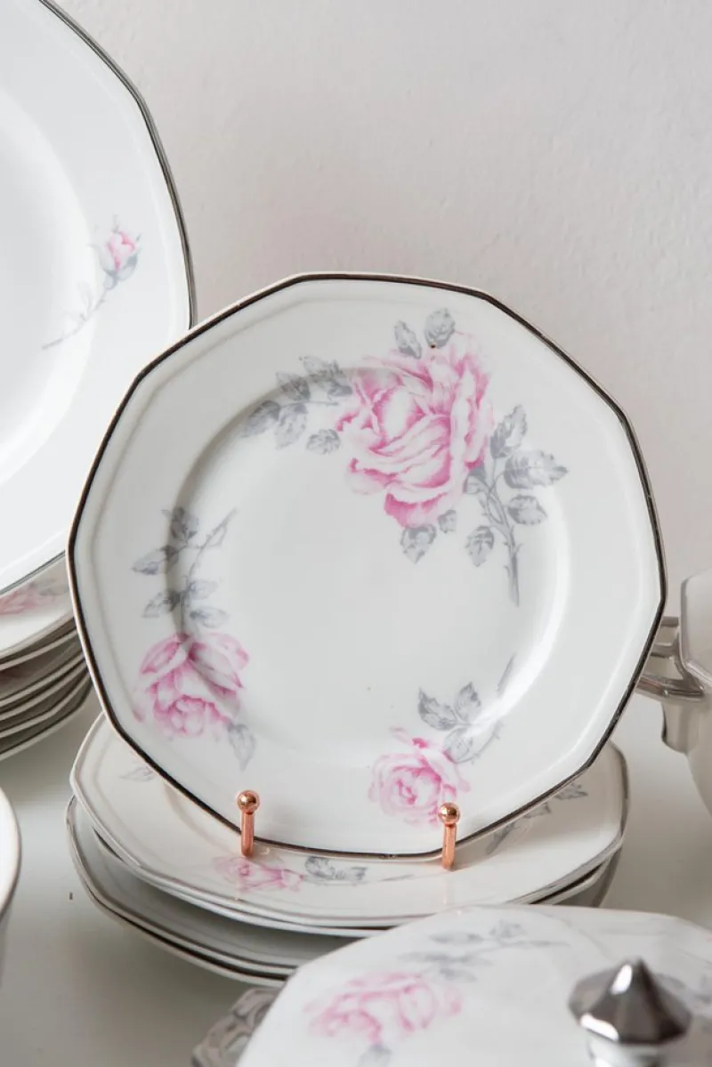 Hot Pamono Art Deco French Limoges Porcelain Dishes, 1930s, Set of 15