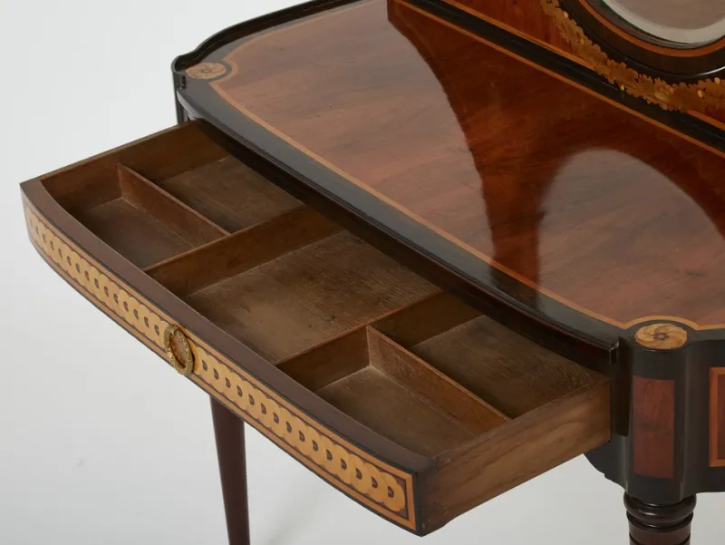 Pamono Art Deco French Marquetry Vanity attributed to Maurice Dufrene, 1920s> Console Tables