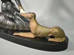 Pamono Art Deco French Metal & Marble Sculpture by Salvatore Melani, 1920s><noscript><img width=