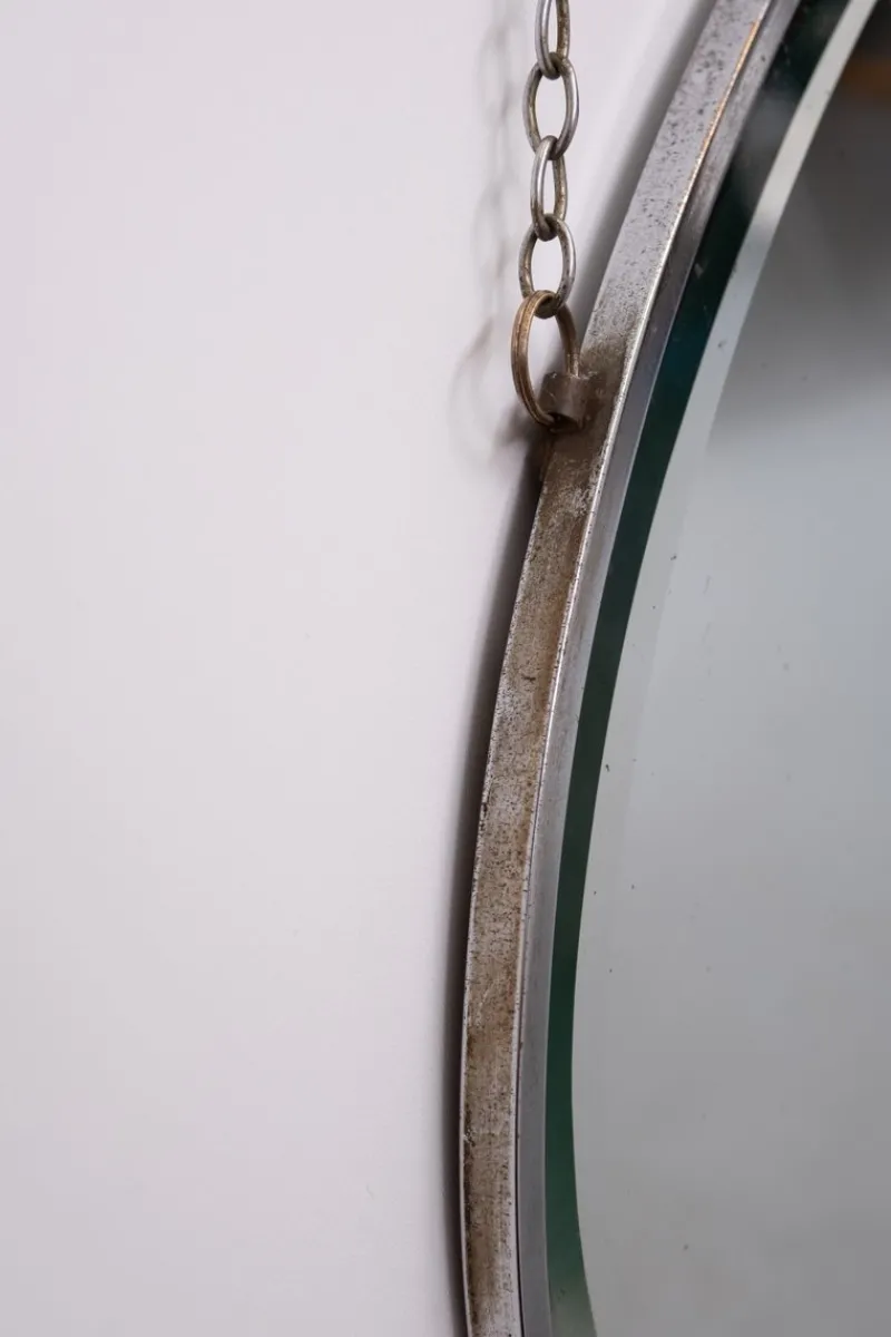 Pamono Art Deco French Oval Shaped Mirror, 1930s> Mirrors