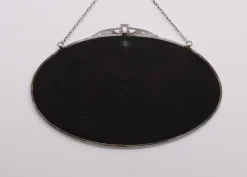 Pamono Art Deco French Oval Shaped Mirror, 1930s><noscript><img width=