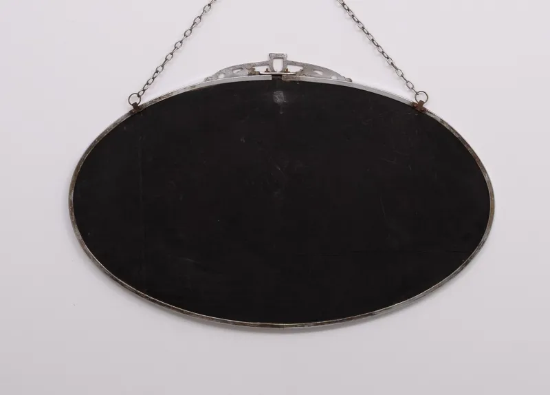 Pamono Art Deco French Oval Shaped Mirror, 1930s> Mirrors